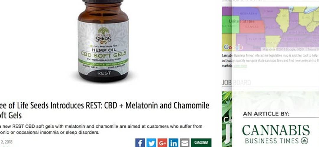 Tree of Life Seeds Introduces REST: CBD + Melatonin and Chamomile Soft Gels